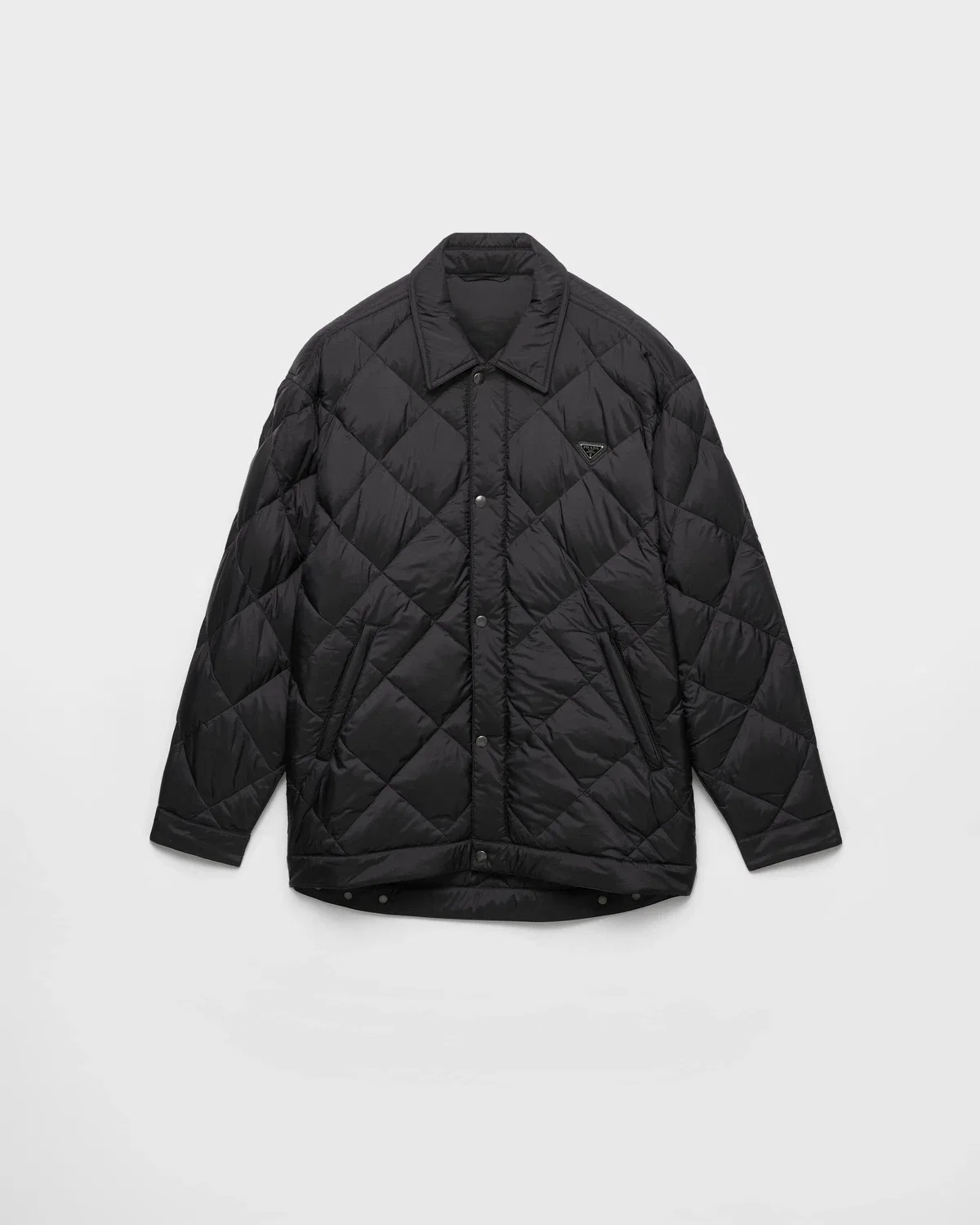 Пуховик оверсайз Prada, черный