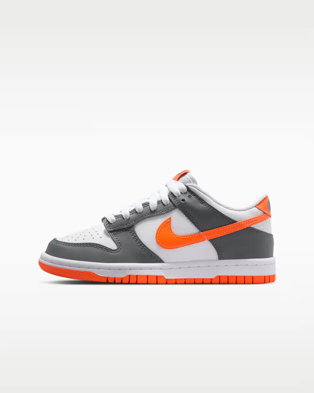Кроссовки для детей постарше Nike Dunk Low, White/Smoke Grey/Total Orange
