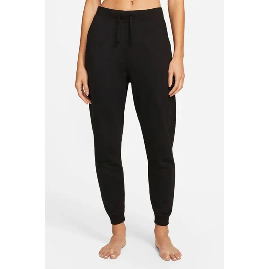 Женские спортивные штаны из флиса с длиной 7/8 Yoga Luxe Nike, Черный