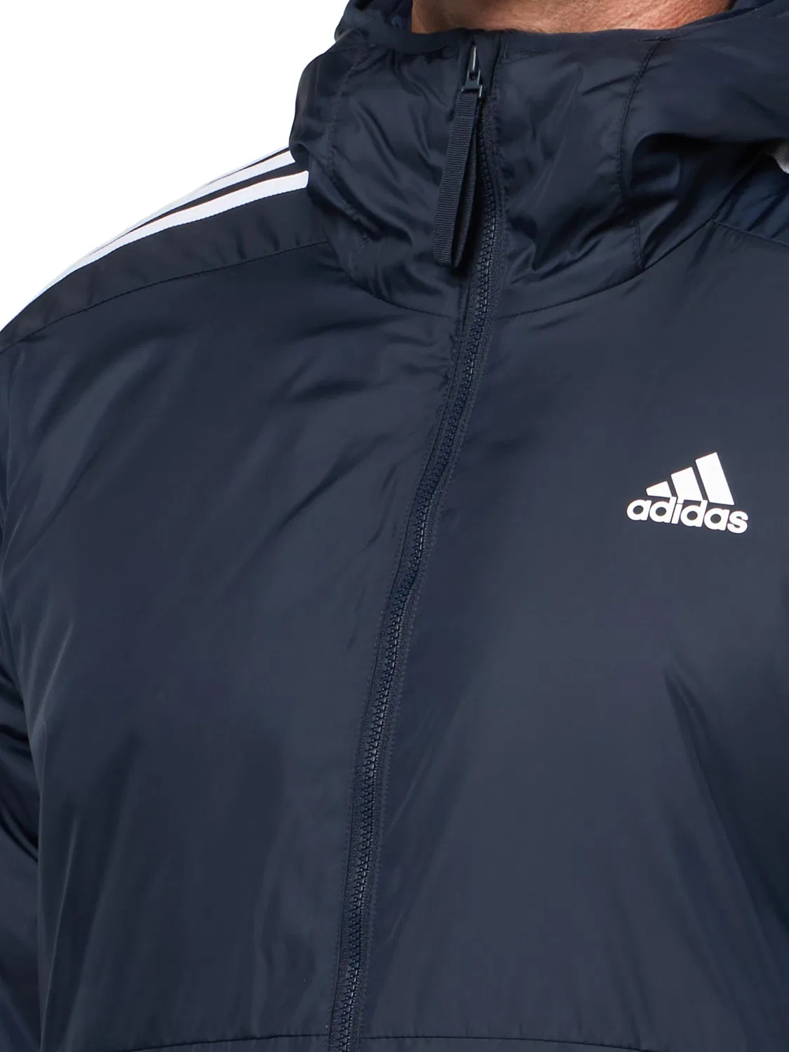 Мужская утепленная куртка с капюшоном 3-Stripes adidas, Ink — фото 3