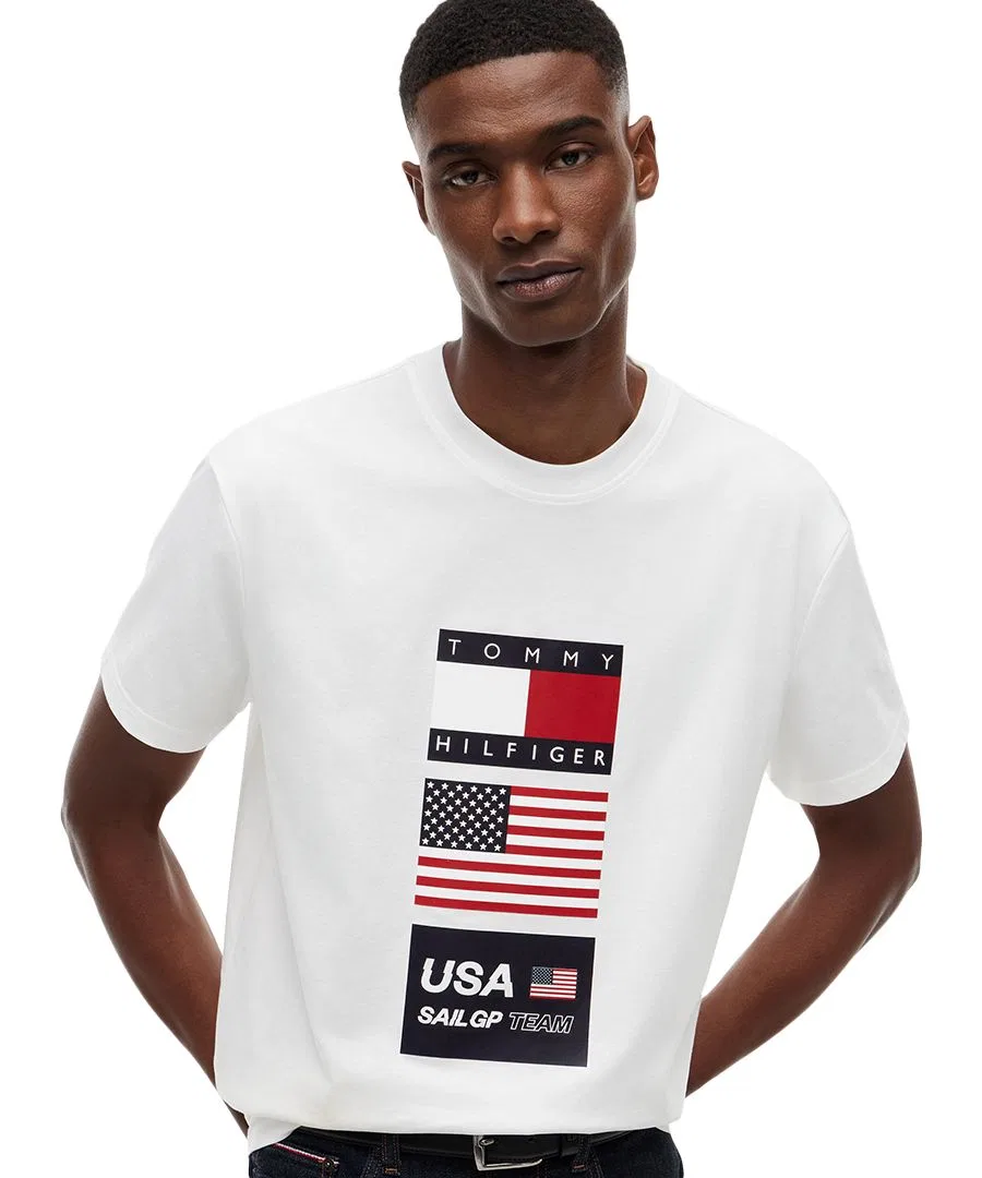 Футболка с принтом U.S. SailGP Flag Tommy Hilfiger, Ecru — фото 3