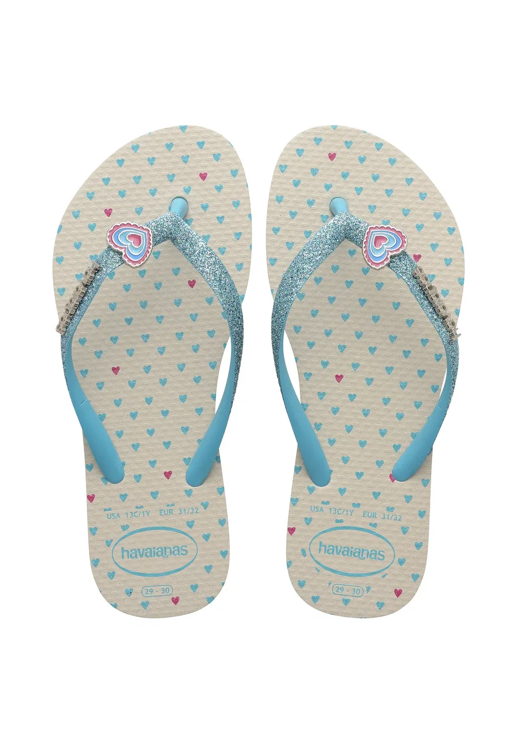 Детские унисекс тапочки для бассейна Slim Glitter II Havaianas, Beige — фото 3