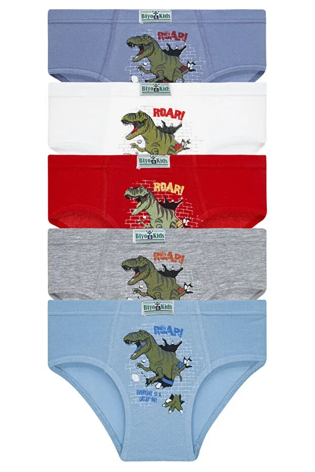 Детские трусы для мальчиков с принтом Dinosaur Biyokids, Mixed Colored