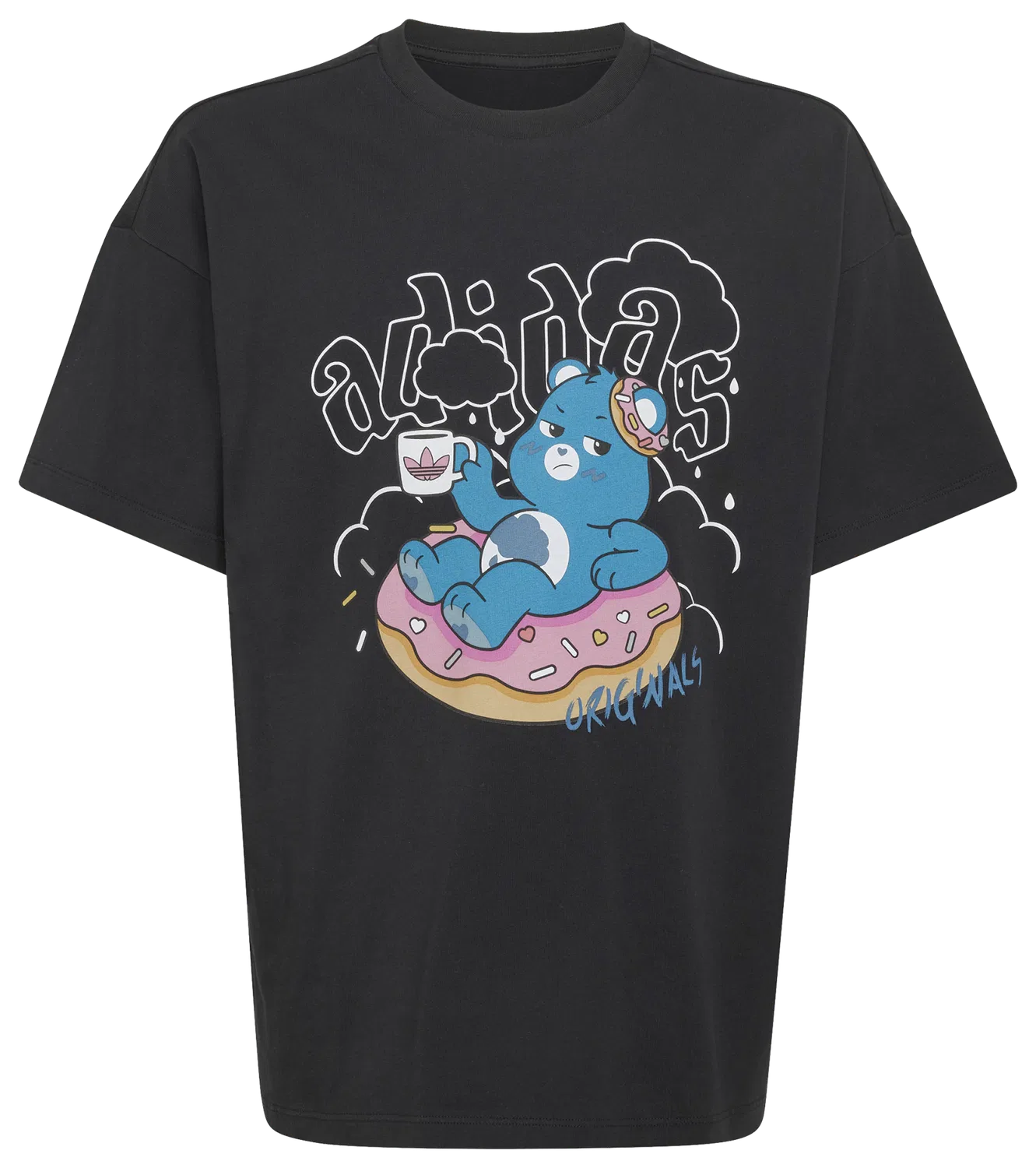 Детская футболка для девочек с камуфляжным принтом adidas Originals x Care Bears, Black — фото 2