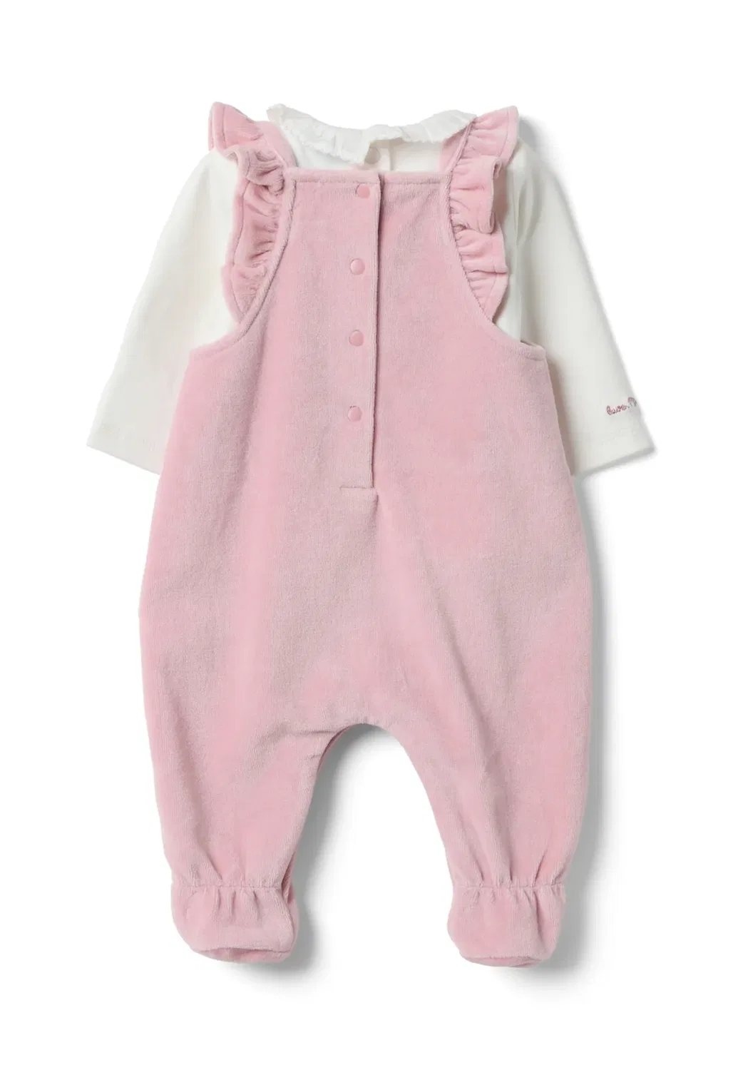 Комплект с вышивкой Минни Маус - пижамный комбинезон Ovs, White Pink — фото 2