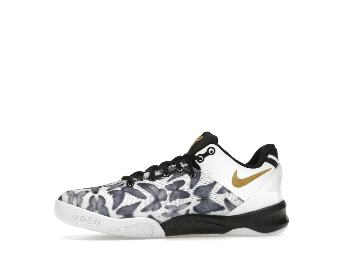 Детские кроссовки для баскетбола с принтом Nike Kobe 8 Protro Mambacita (GS) Nike, White/Metallic Gold/Black — фото 3