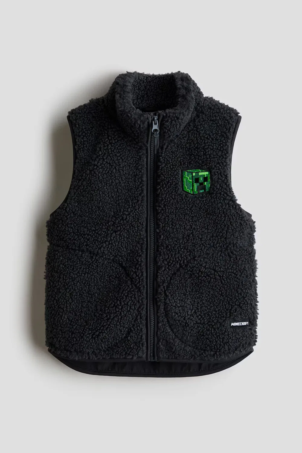 Жилет из плюшевого флиса с декоративным рисунком H&M, Dunkelgrau/Minecraft