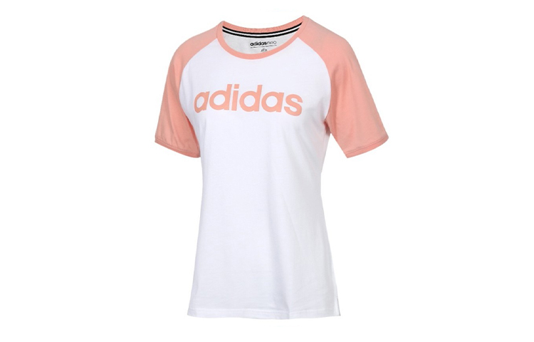 Adidas Neo Футболки женские белые розовые — фото 3