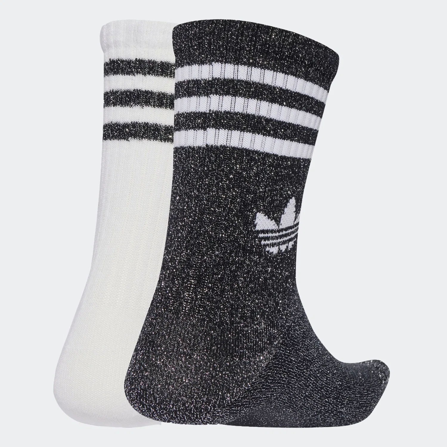 Женские носки с блестками Adidas Originals, Black/White — фото 2