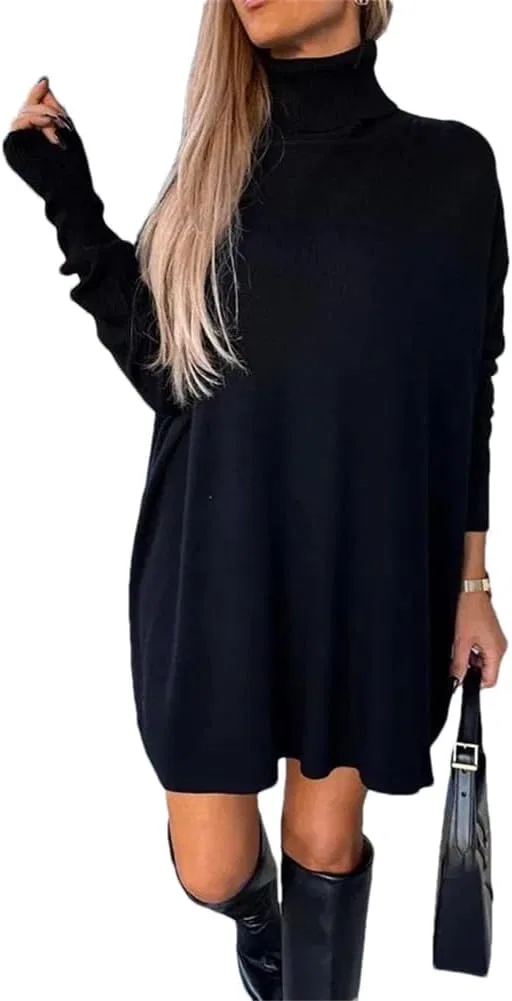 Женское платье свободного кроя с рисунком, Black