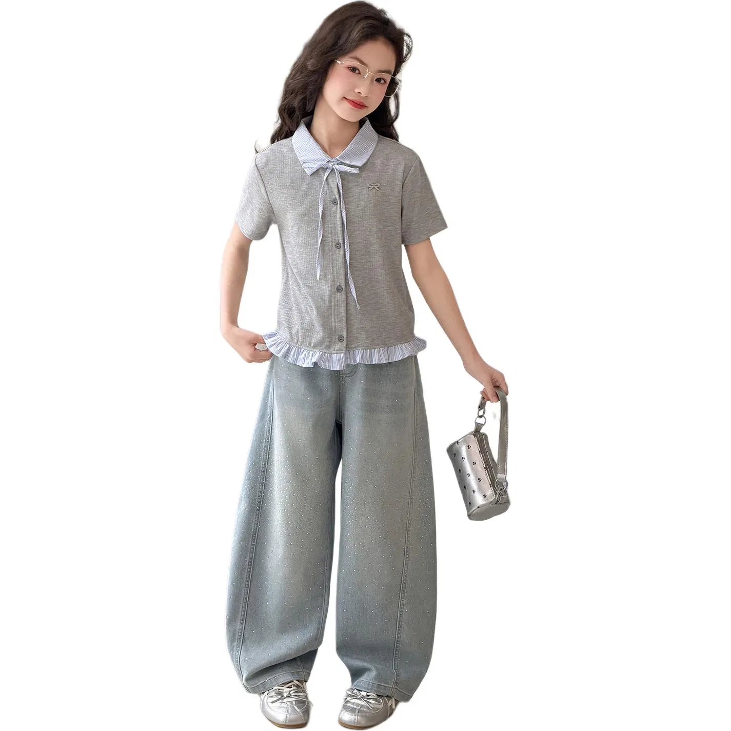 Детский спортивный комплект с принтом MADALLO, Gray Top