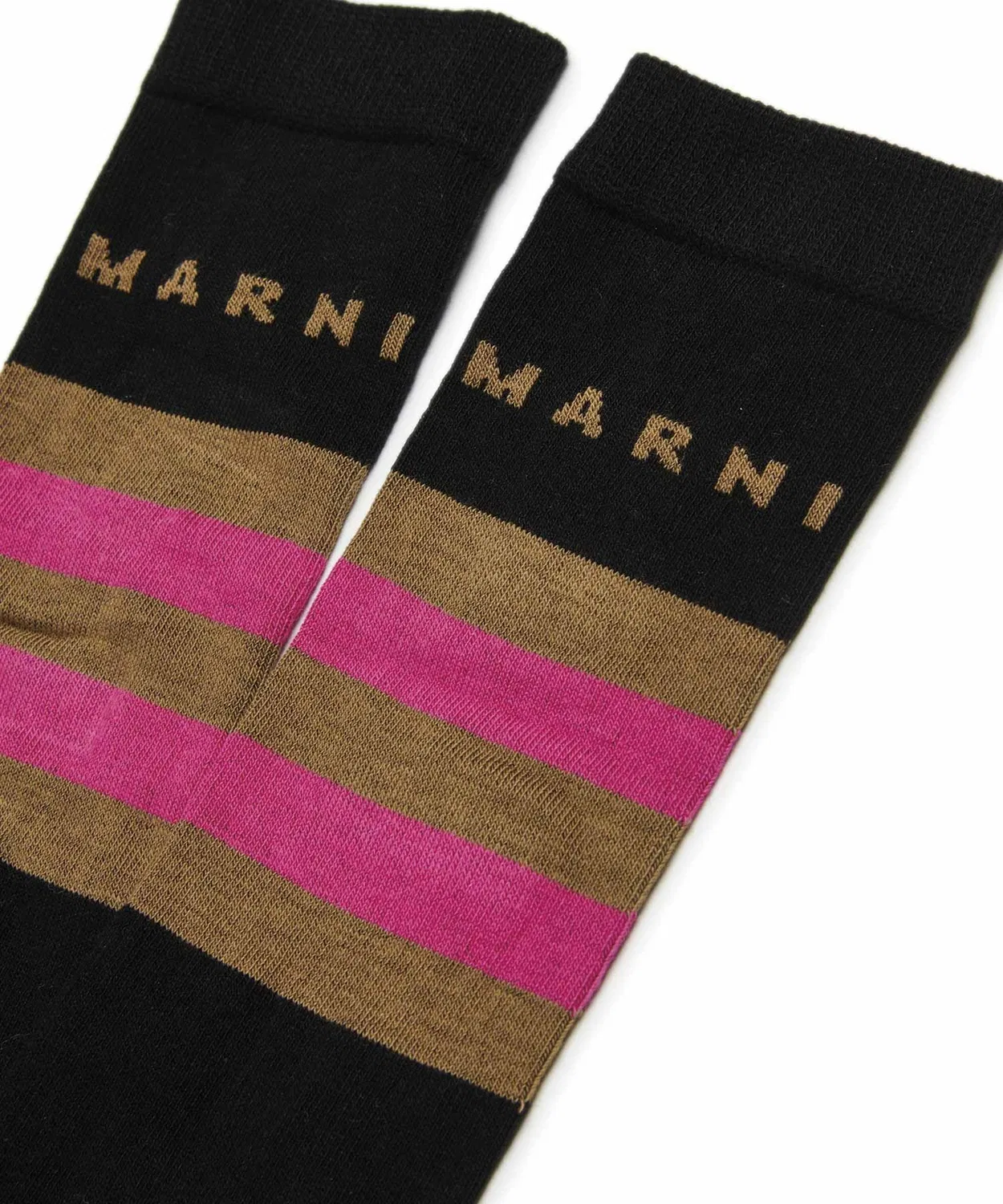 Детские носки с полосатым принтом MARNI, Черный — фото 4