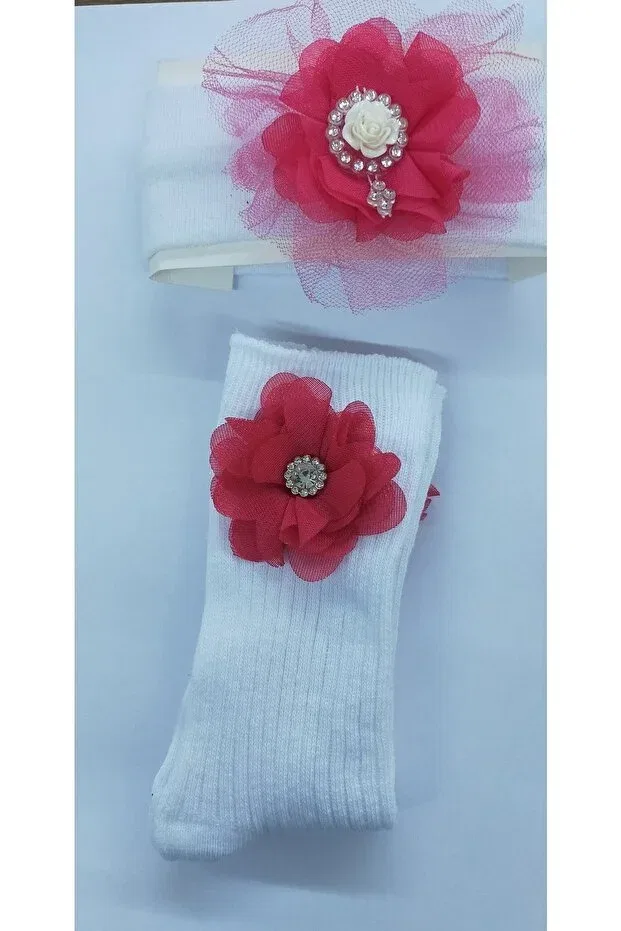 Детский комплект носков и банданы Özkardeşler Baby, White