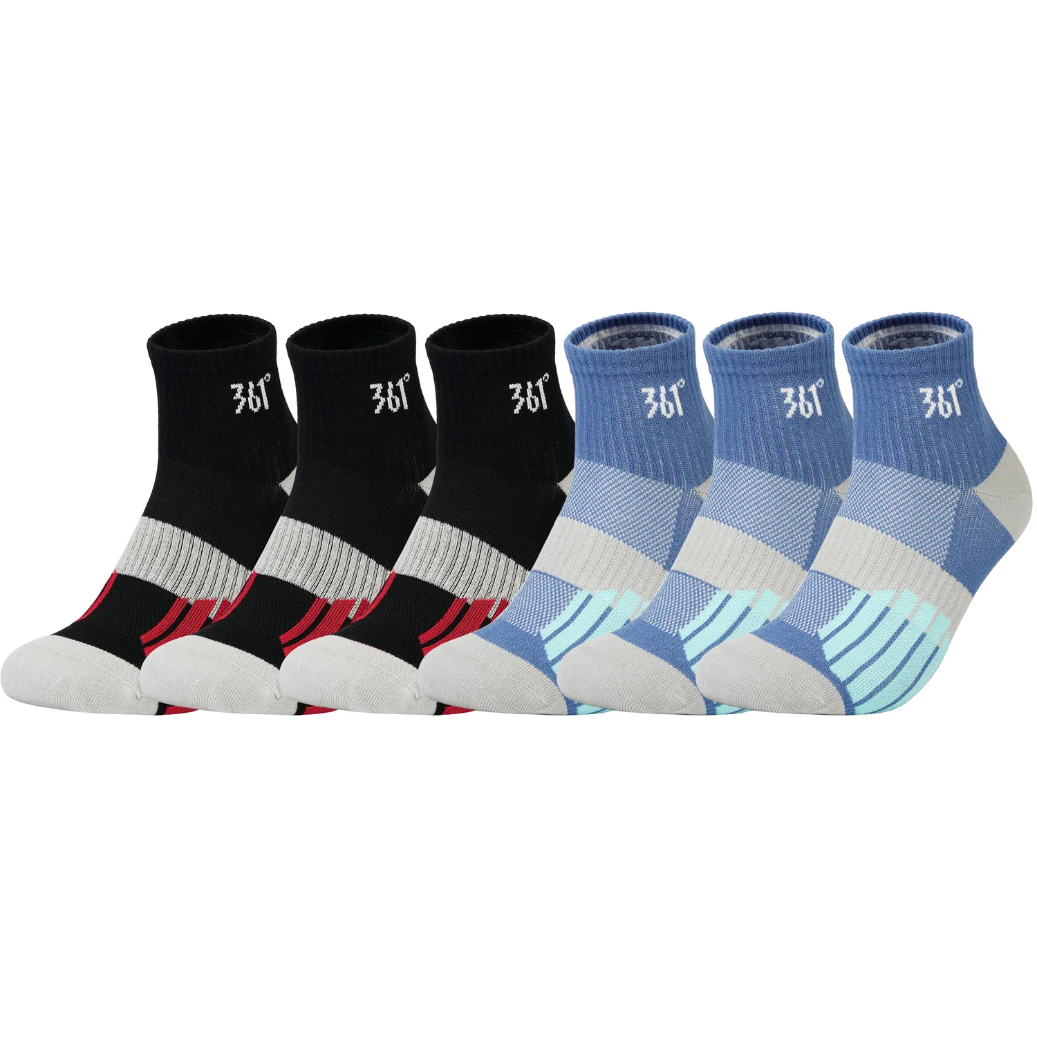 Детские носки с длинным голенищем, комплект из 6 пар, 361°, Black/Blue