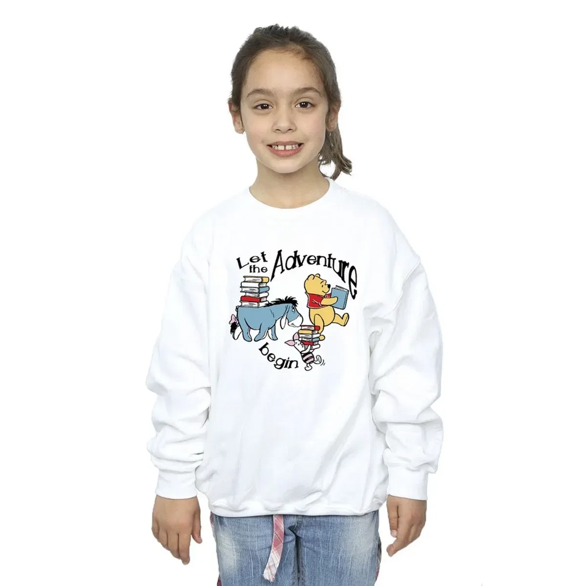 Свитшот с принтом Let the Adventure Begin Winnie The Pooh, White