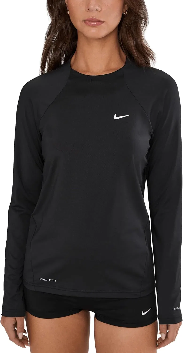 Женская рашгард футболка с длинным рукавом Nike Dri-FIT UV, Black