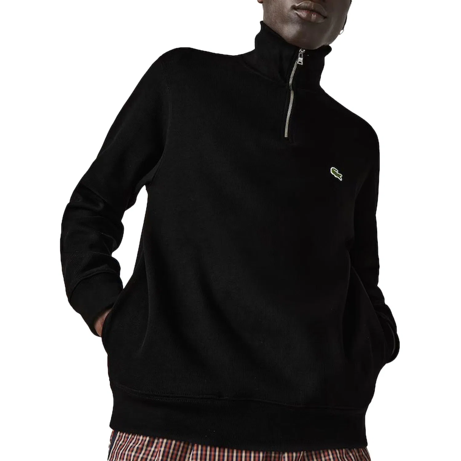 Мужской хлопковый пуловер с высоким воротником Lacoste, Schwarz