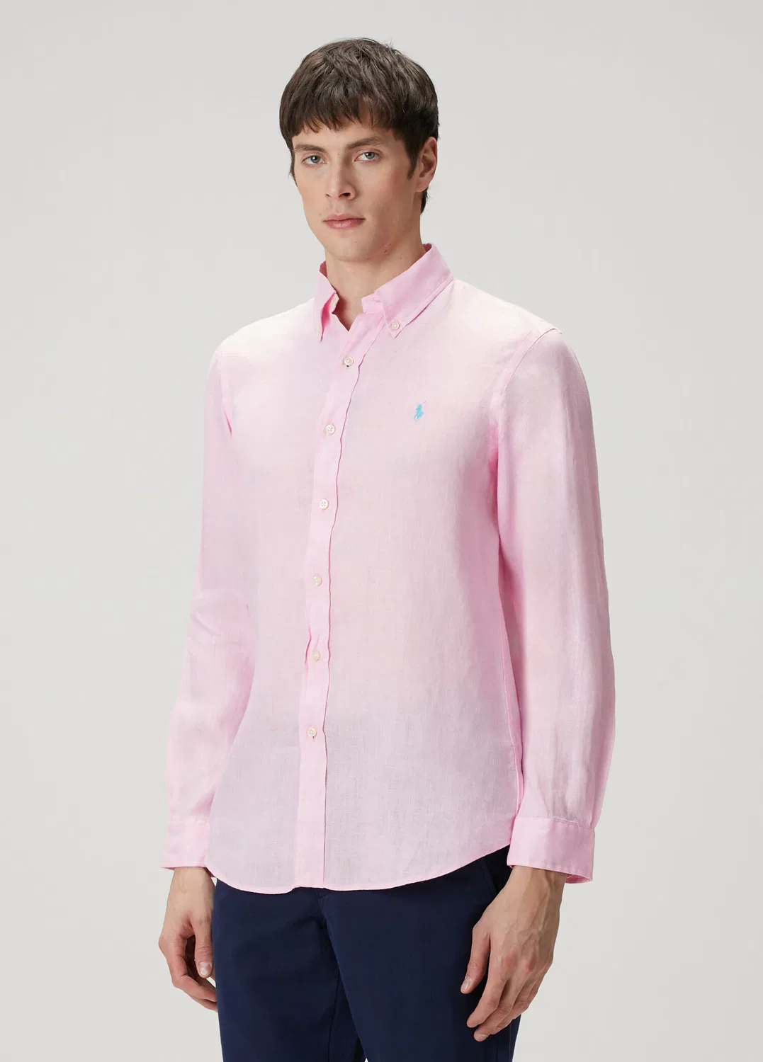 Рубашка льняная Polo Ralph Lauren, light pink — фото 3