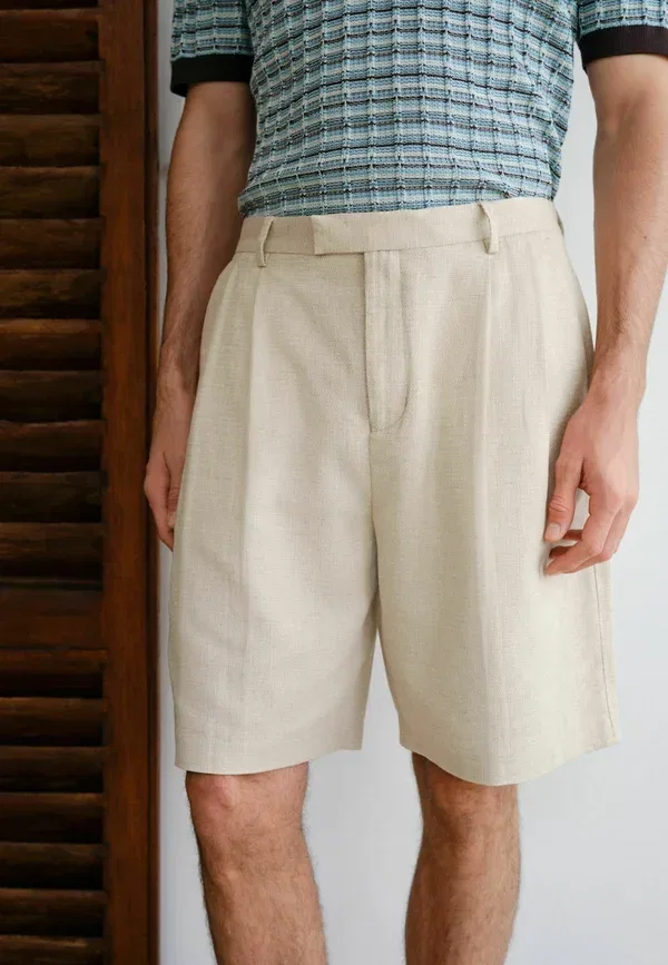 Шорты хлопковые Regular fit - textured chino shorts Next, sand, песочный — фото 2