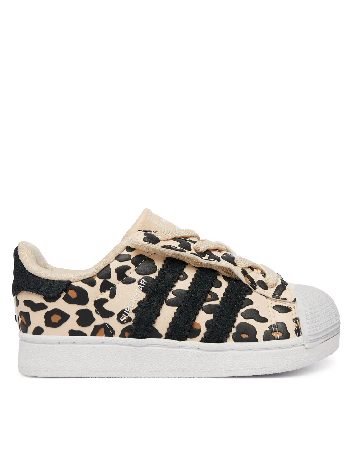 Кроссовки для девочки Superstar Comfort Closure Elastic Lace Adidas, бежевый