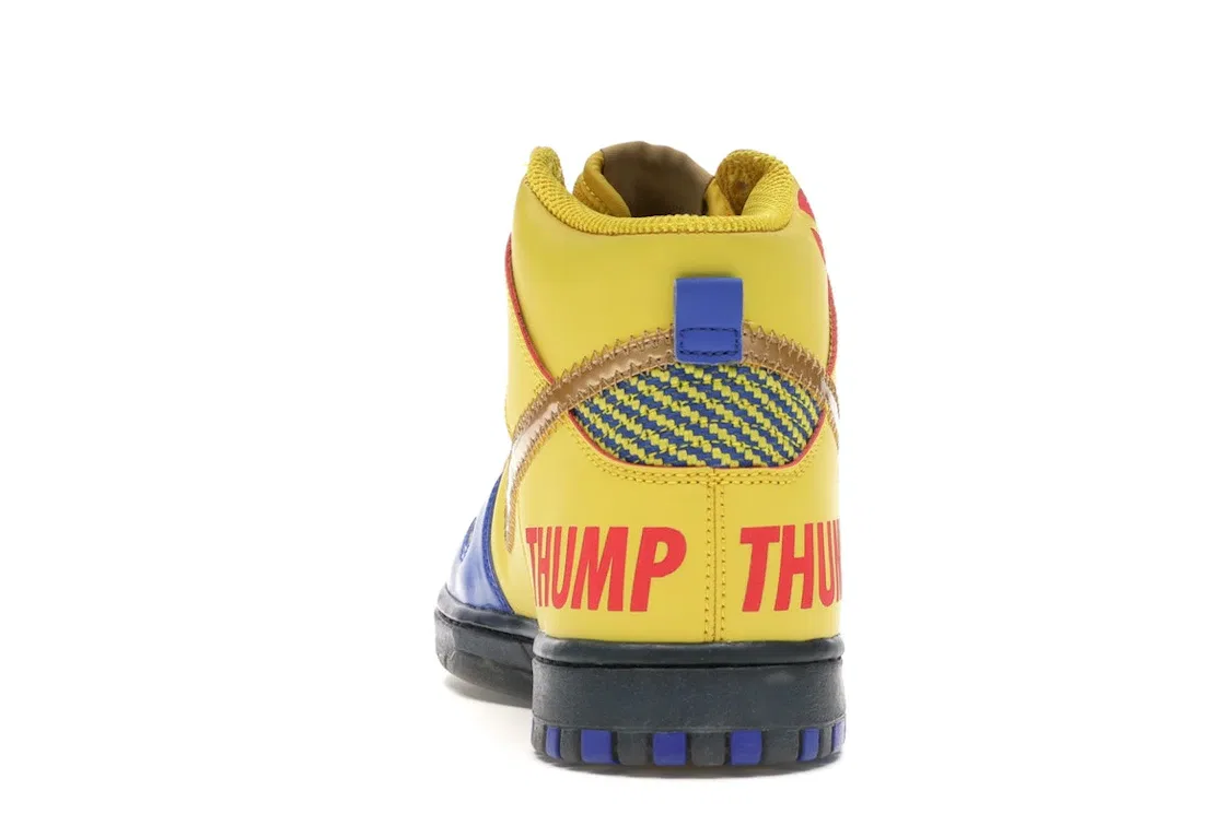 Детские кроссовки для мальчиков высокие Nike SB Dunk High Doernbecher (2012) Nike, Vivid Sulfur Game Royal — фото 4