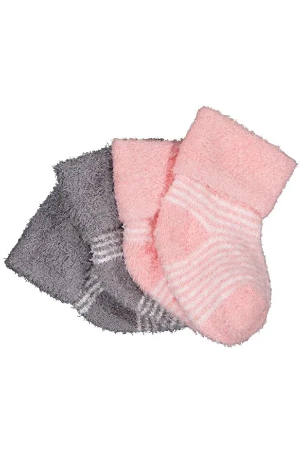 Детские носки для девочек хлопковые Yumoş curly rope 6-18 months set of 2 baby girl socks Civil Baby, Colored — фото 4