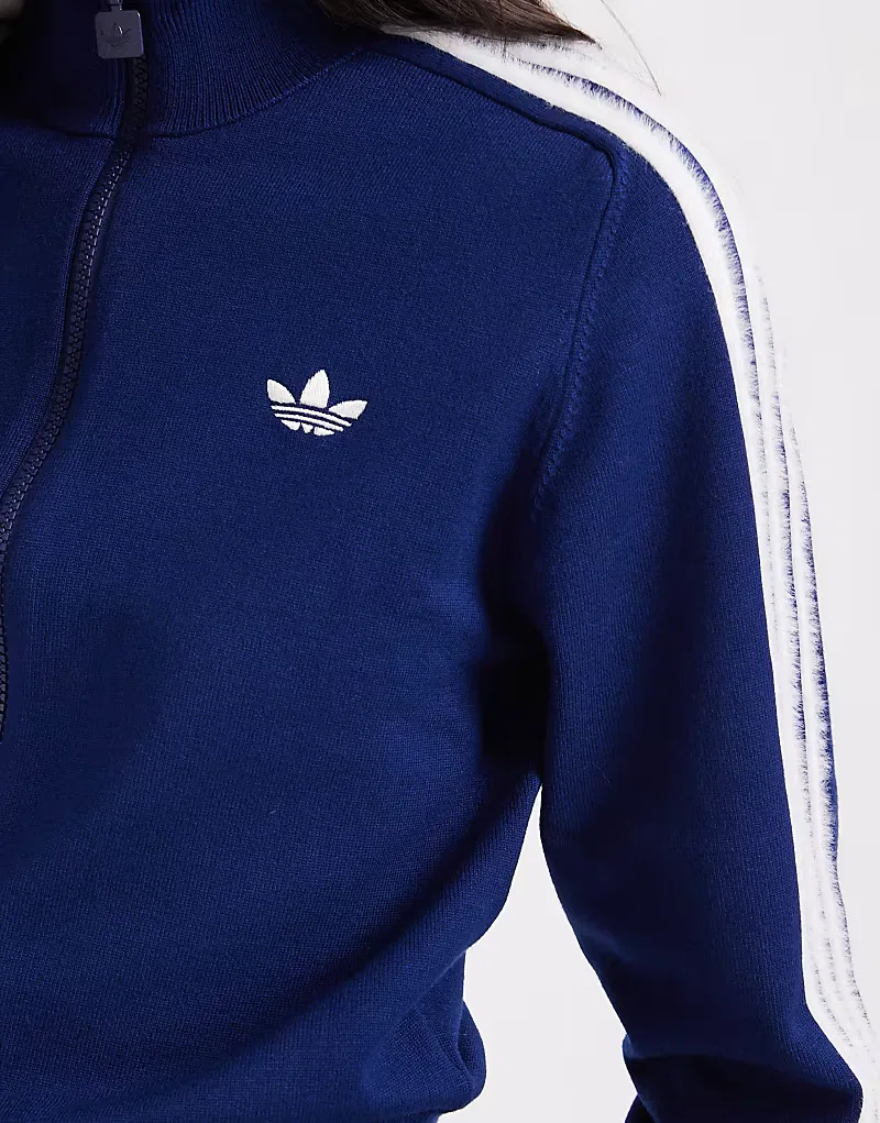 Вязаная спортивная куртка Adidas Originals Firebird, темно-синий — фото 4