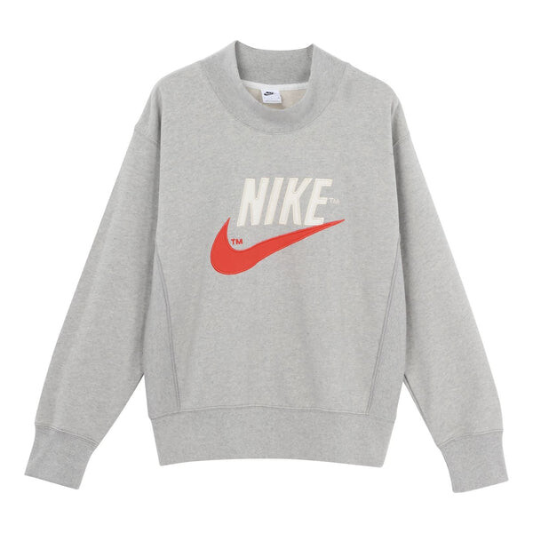 

Толстовка Nike Trend Capsule Series Logo Embroidered Sports Round Neck Pullover light grey, серый