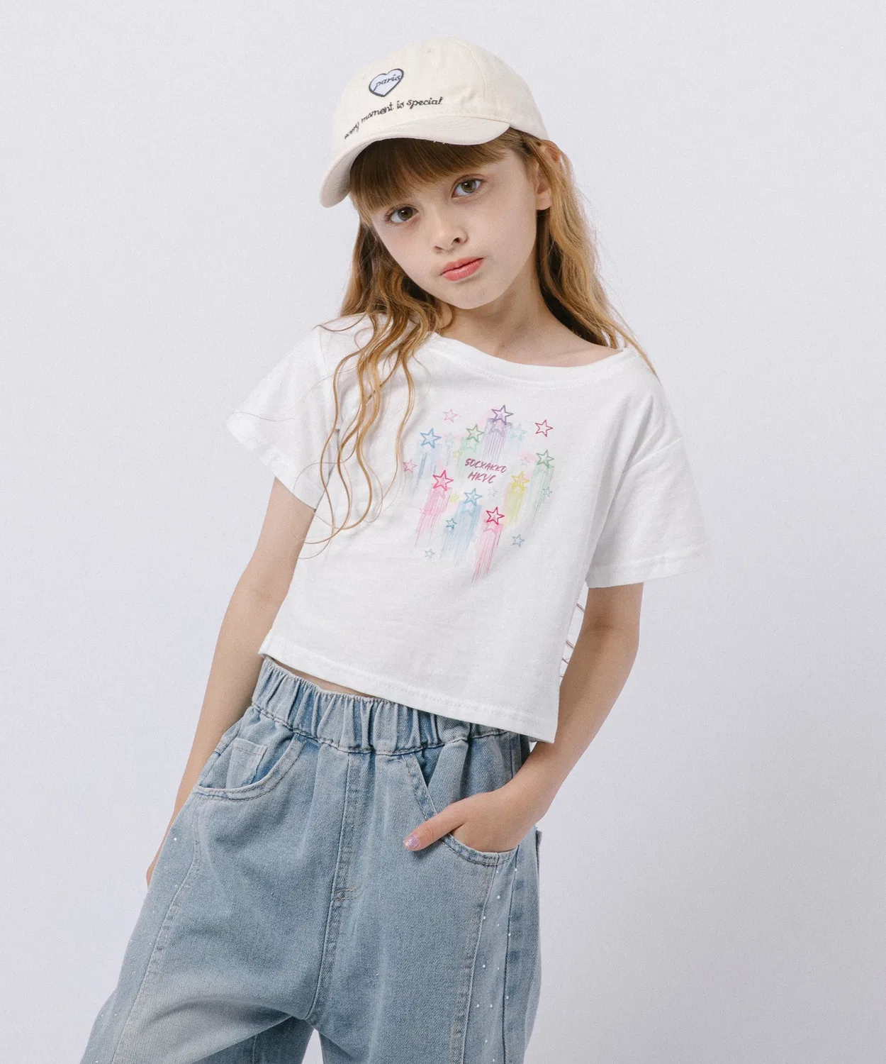 Детская футболка с принтом Pop Star Logo URBAN CHERRY, White
