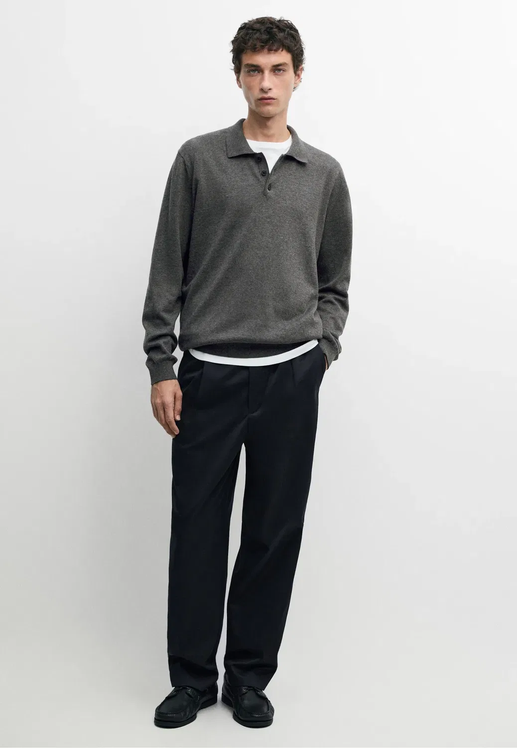 Рубашка поло Massimo Dutti, Dark Grey — фото 2