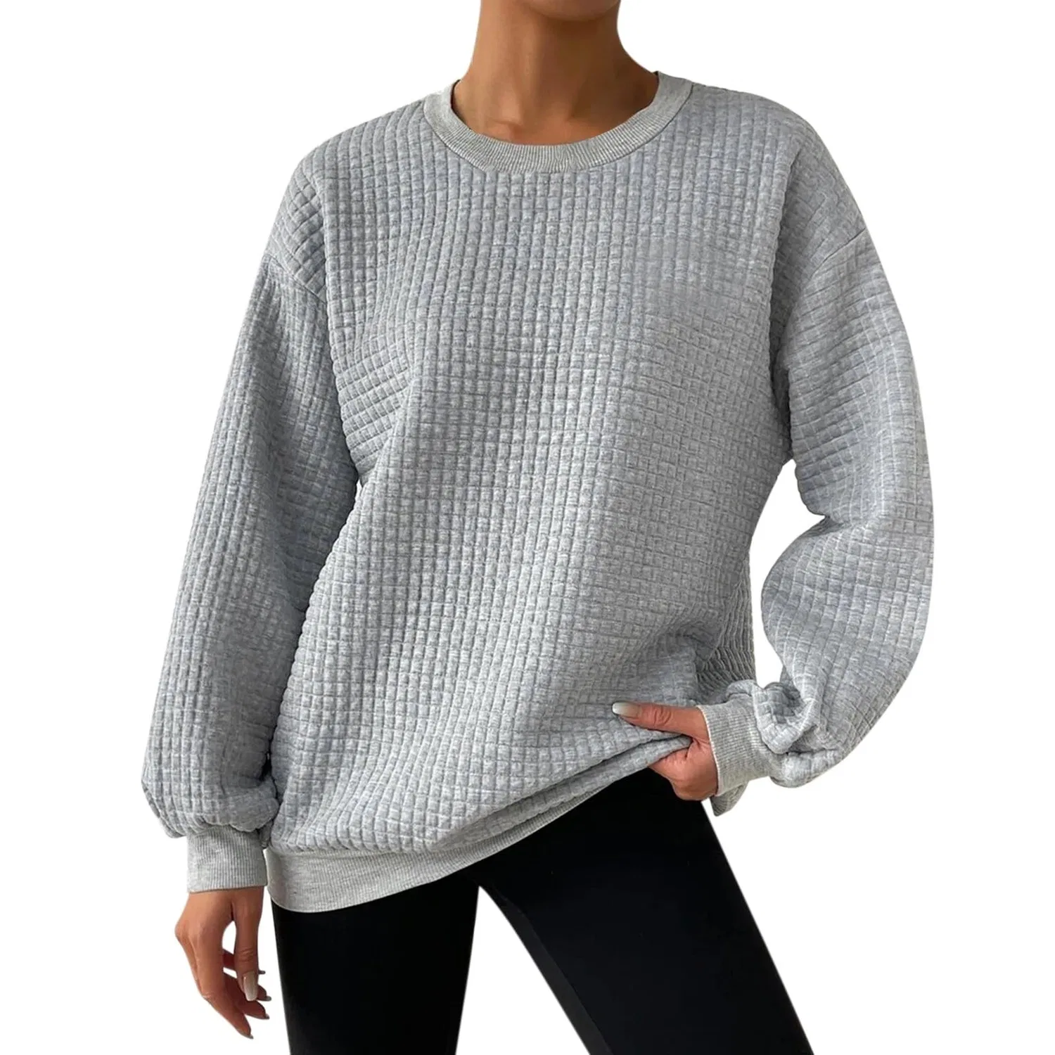 Женский худи с капюшоном оверсайз Vintage Elegant, Grigio