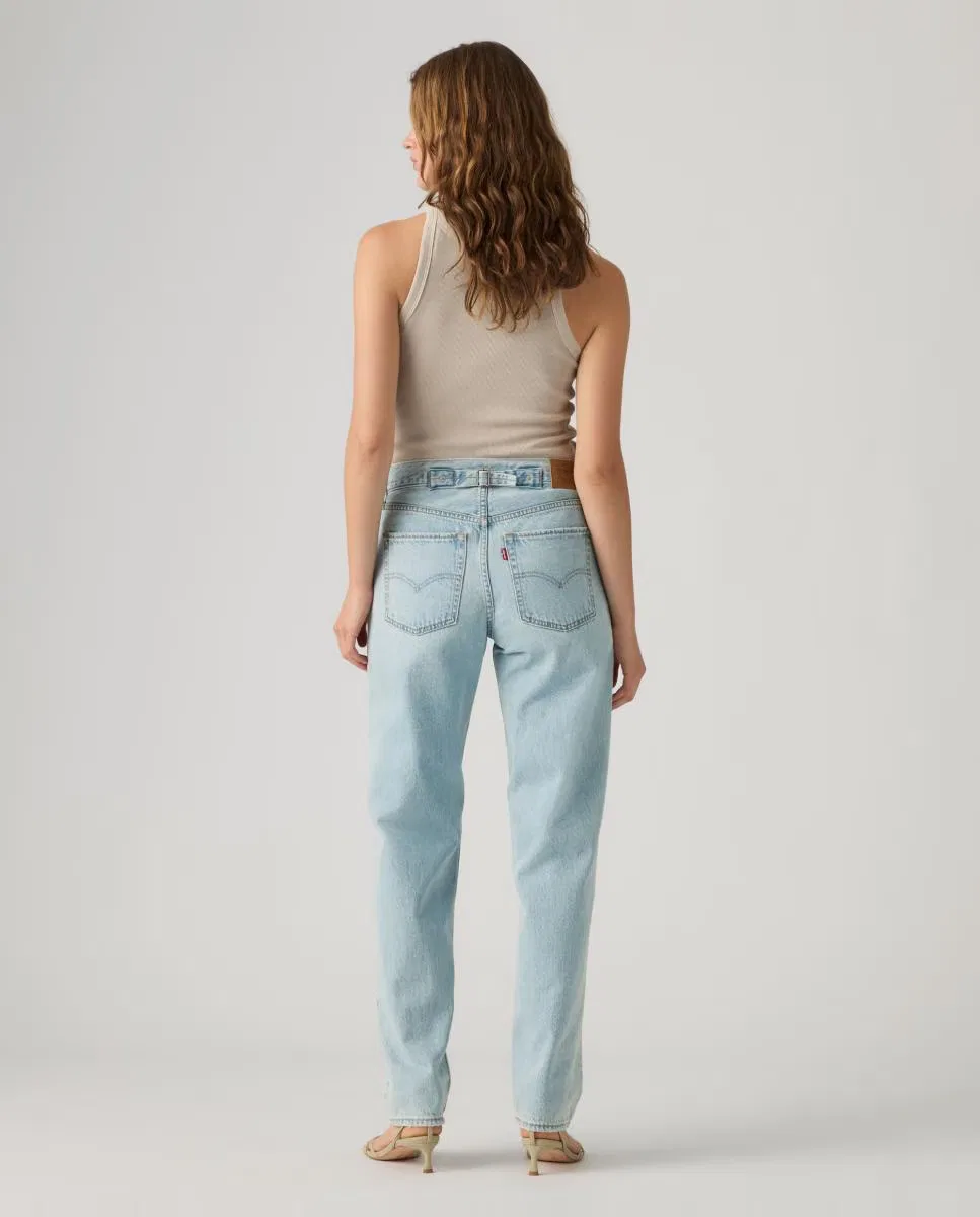 Женские джинсы с широкими штанинами со средней посадкой, Vaquero Recto Loose Taper, Levi's, голубой — фото 2