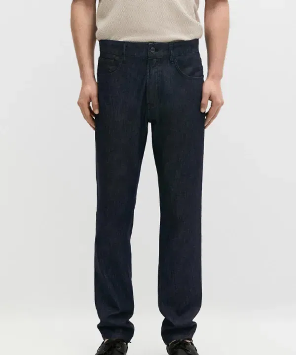 Джинсы зауженные, Lightweight Tapered Fit, Massimo Dutti, деним