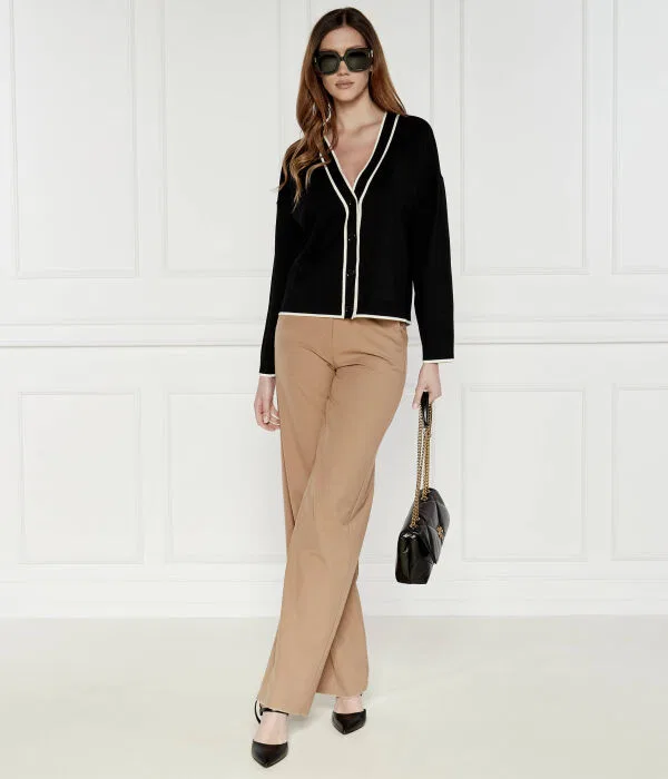 Женский кардиган с v-образным вырезом Flodina BOSS, черный — фото 2