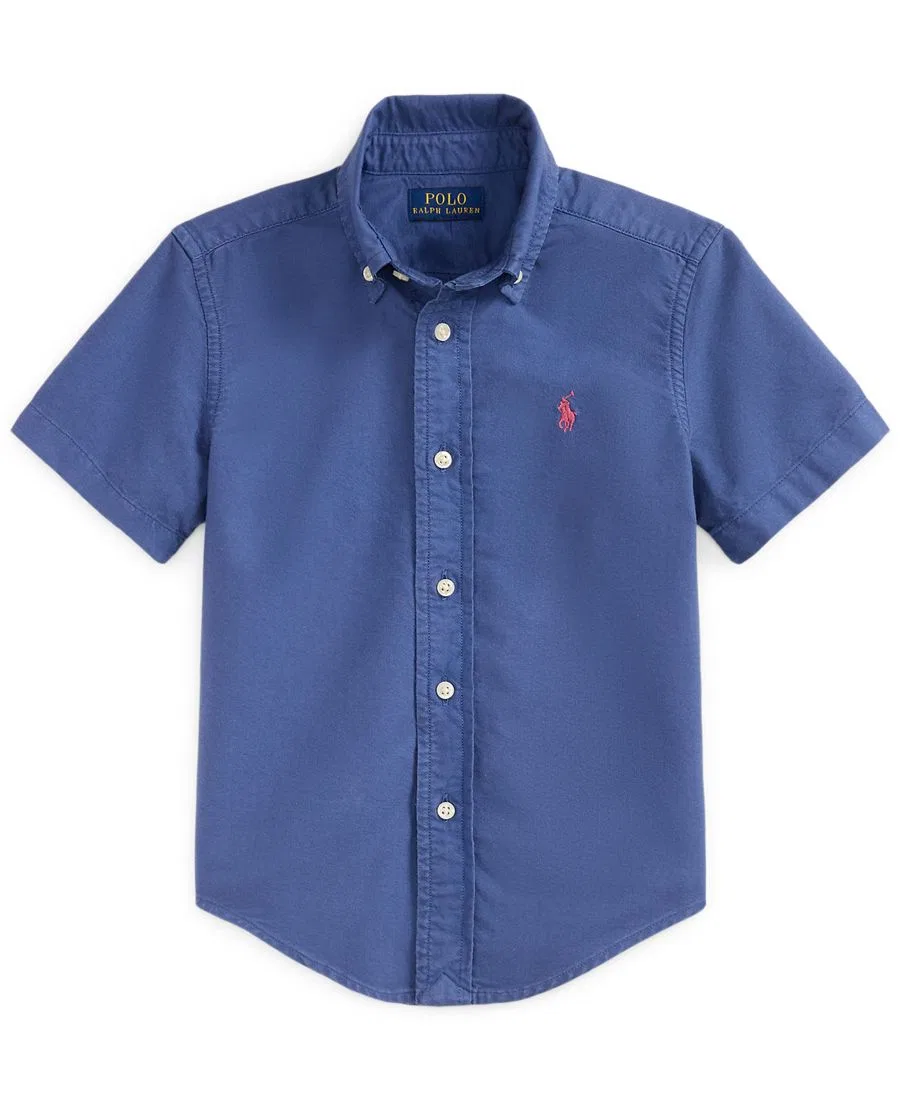 Детская рубашка-оксфорд с коротким рукавом Polo Ralph Lauren, Old Royal