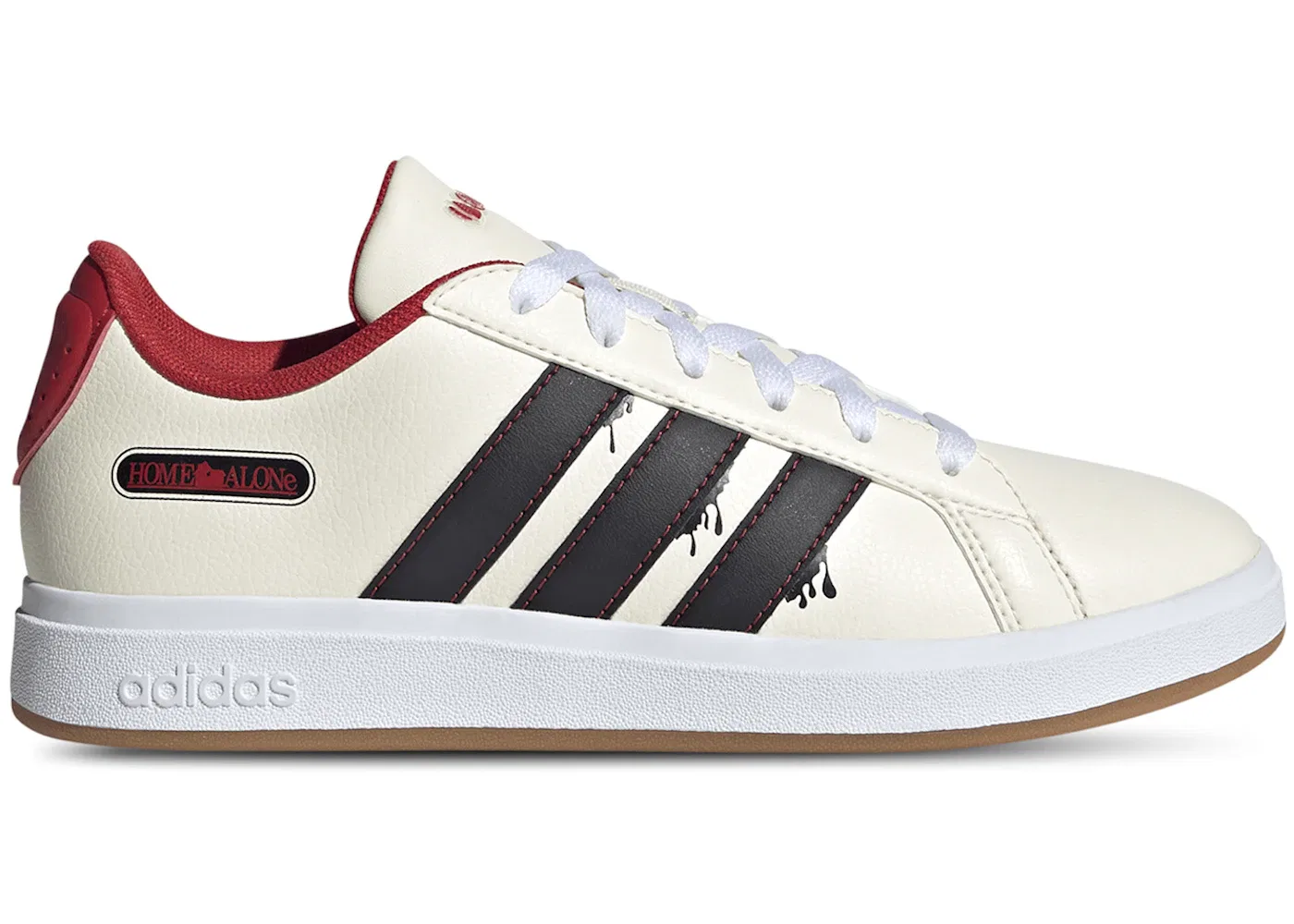 Детские кроссовки lifestyle с принтом Grand Court Adidas, Cream/Black/Red