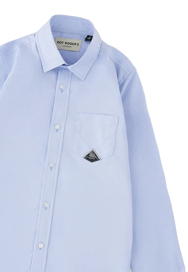 Рубашка с длинным рукавом из хлопка Long sleeve shirt Roy Rogers, Azzurro, небесно-голубой — фото 3