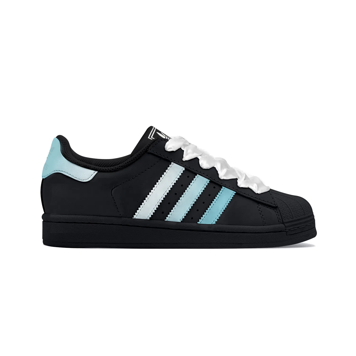 Детские кроссовки с принтом Superstar 2 Blue Love Kitten Adidas Originals, Blue Black — фото 3