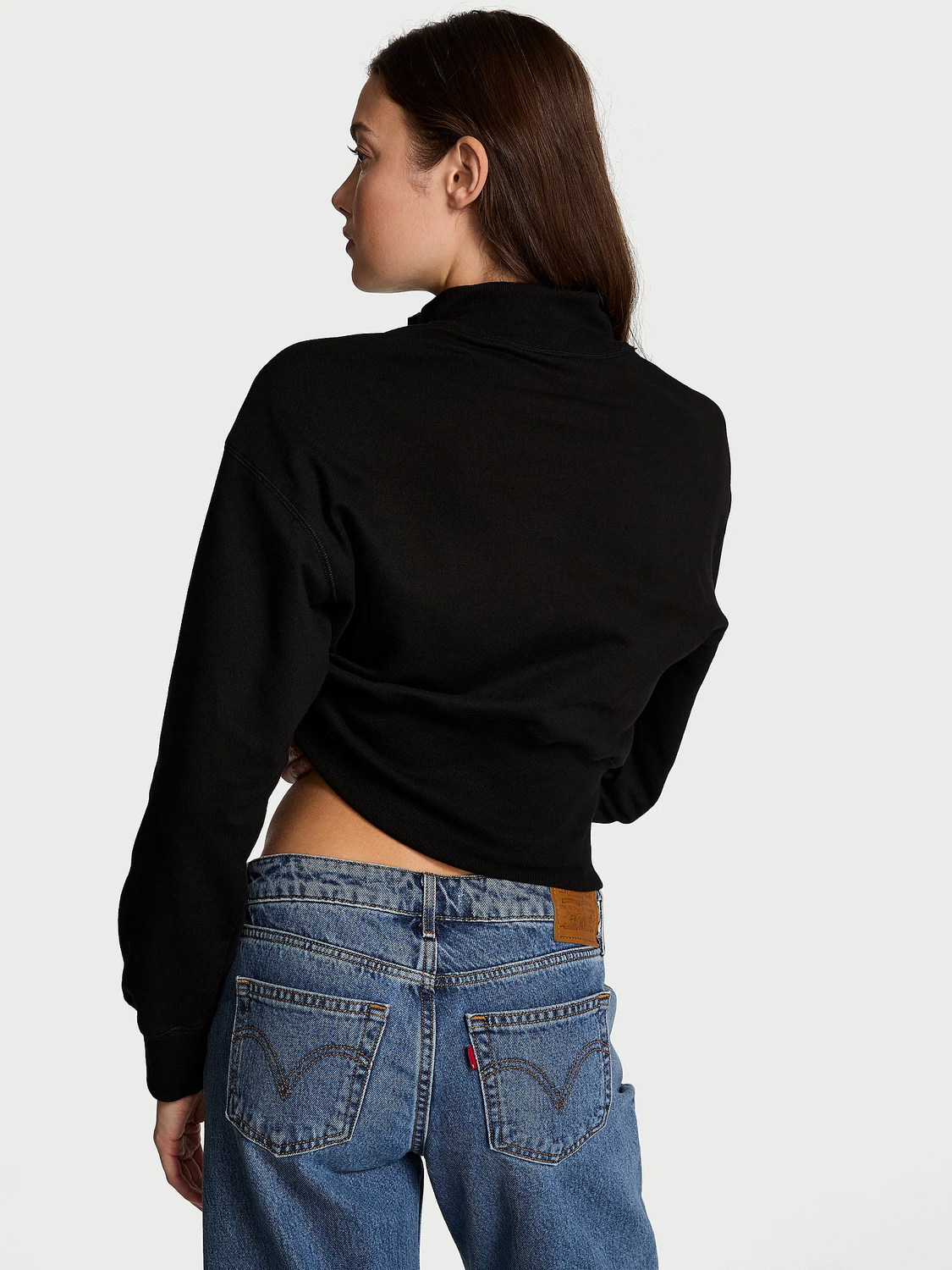 Толстовка Victoria's Secret Angel Essentials Status Terry Fitted Half-Zip, черный — фото 2