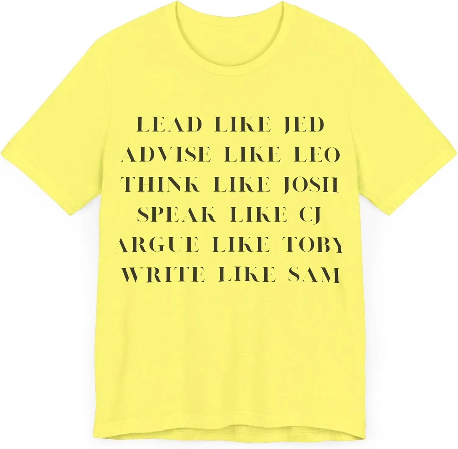 Футболка с принтом Lead Like Jed Bella Canvas 3001, Yellow — фото 3