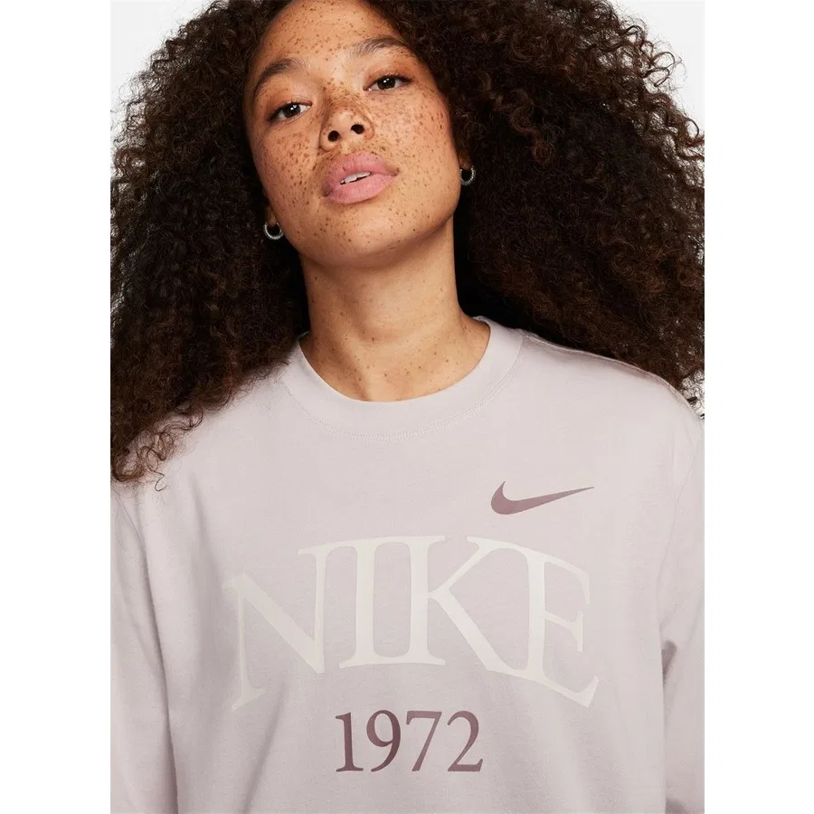 Женская футболка с коротким рукавом Nsw Tee Classics Boxy Nike, XS, Светло-серый — фото 3