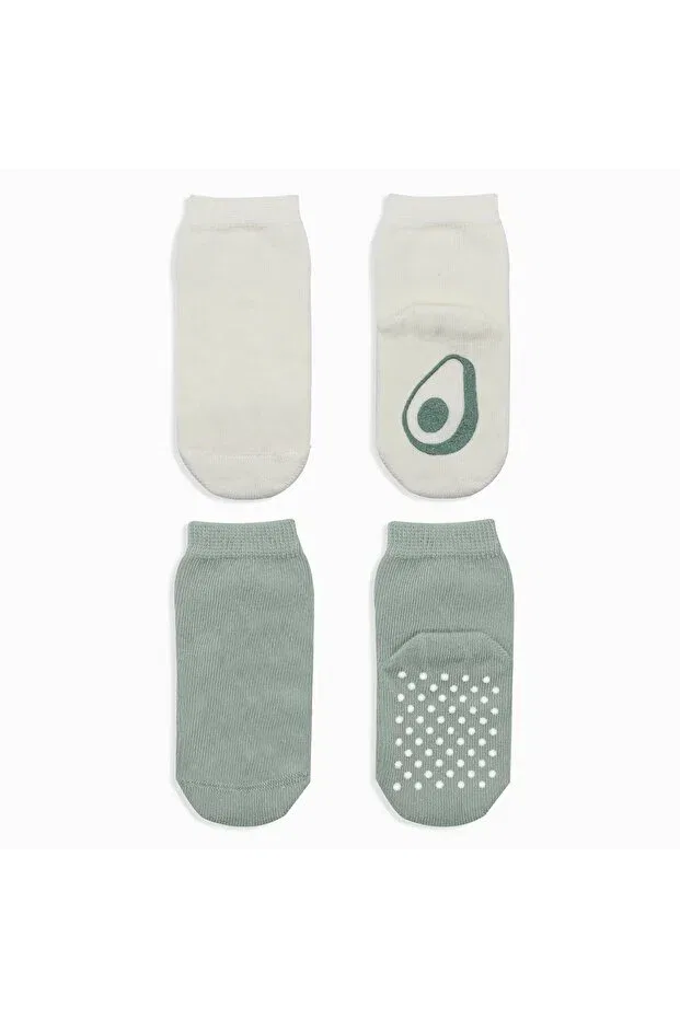 Детские носки с нескользящей подошвой 2-Piece non-slip sole baby socks Bistyle, Nil-Ekru