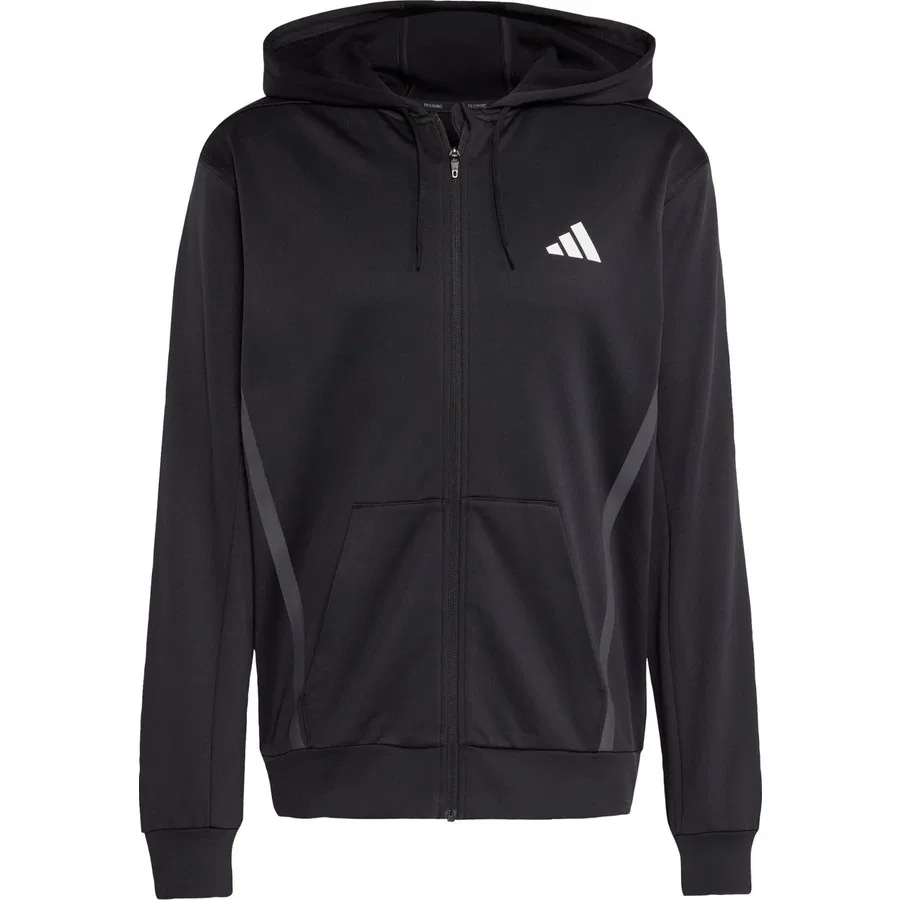 Худи мужское с капюшоном и полной молнией Game & Go Team Issue adidas, Черный — фото 3