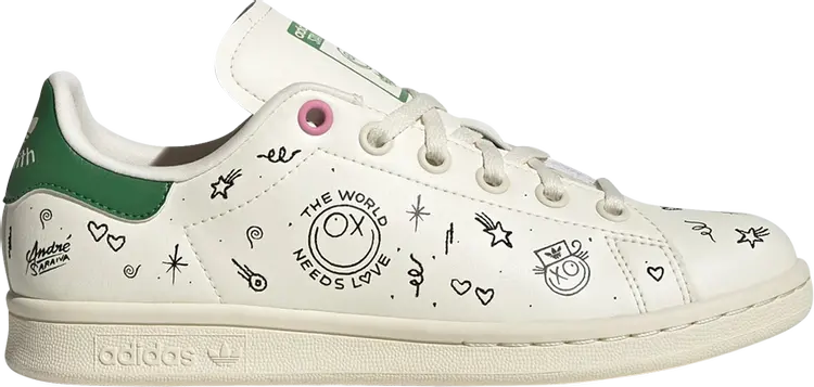 

Кроссовки Adidas André Saraiva x Stan Smith Big Kid 'The World Needs Love', кремовый