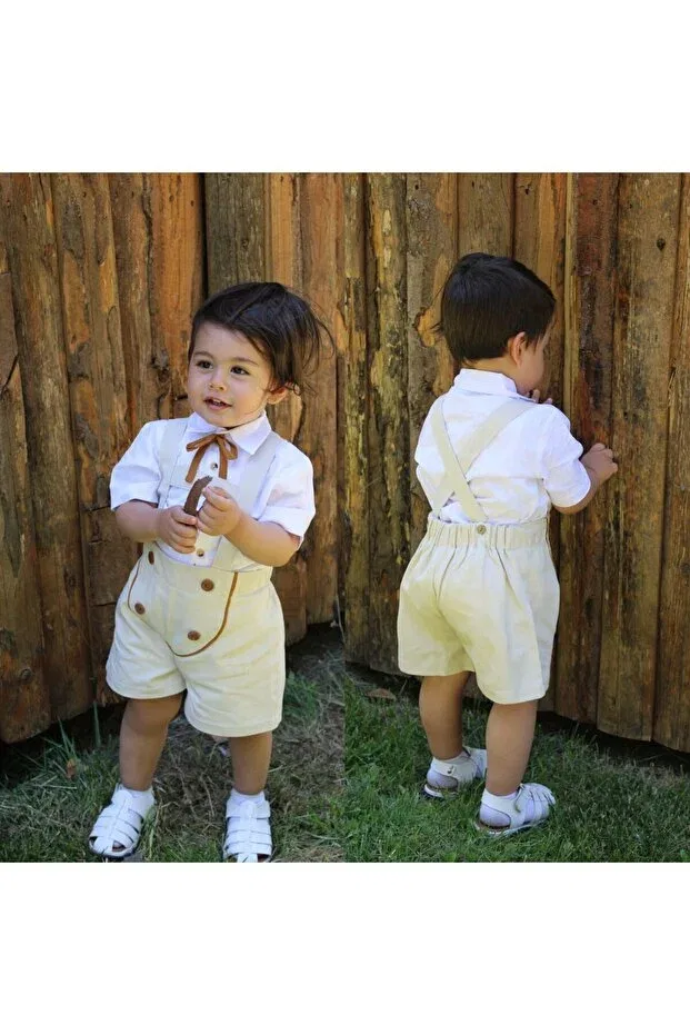 Детский комбинезон для мальчиков хлопковый Z Kids, Cream — фото 2