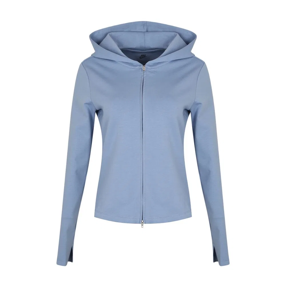 Женская куртка с капюшоном, неотстегивающимся, умеренной длины, Blue, Nike