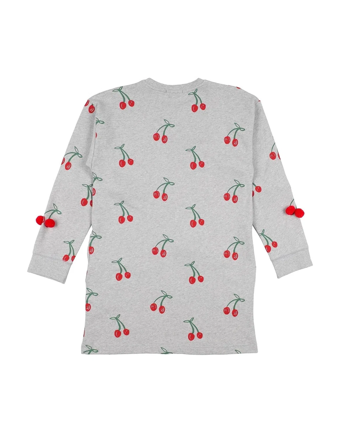 Детское платье для девочек из футера с принтом Stella Mccartney Kids, серый — фото 2