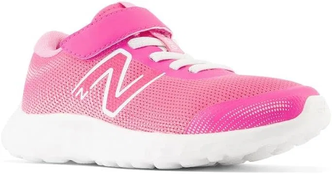 Детские кроссовки для девочек с банджи-шнуровкой New Balance, Hi-Pink/White/Signal Pink — фото 4