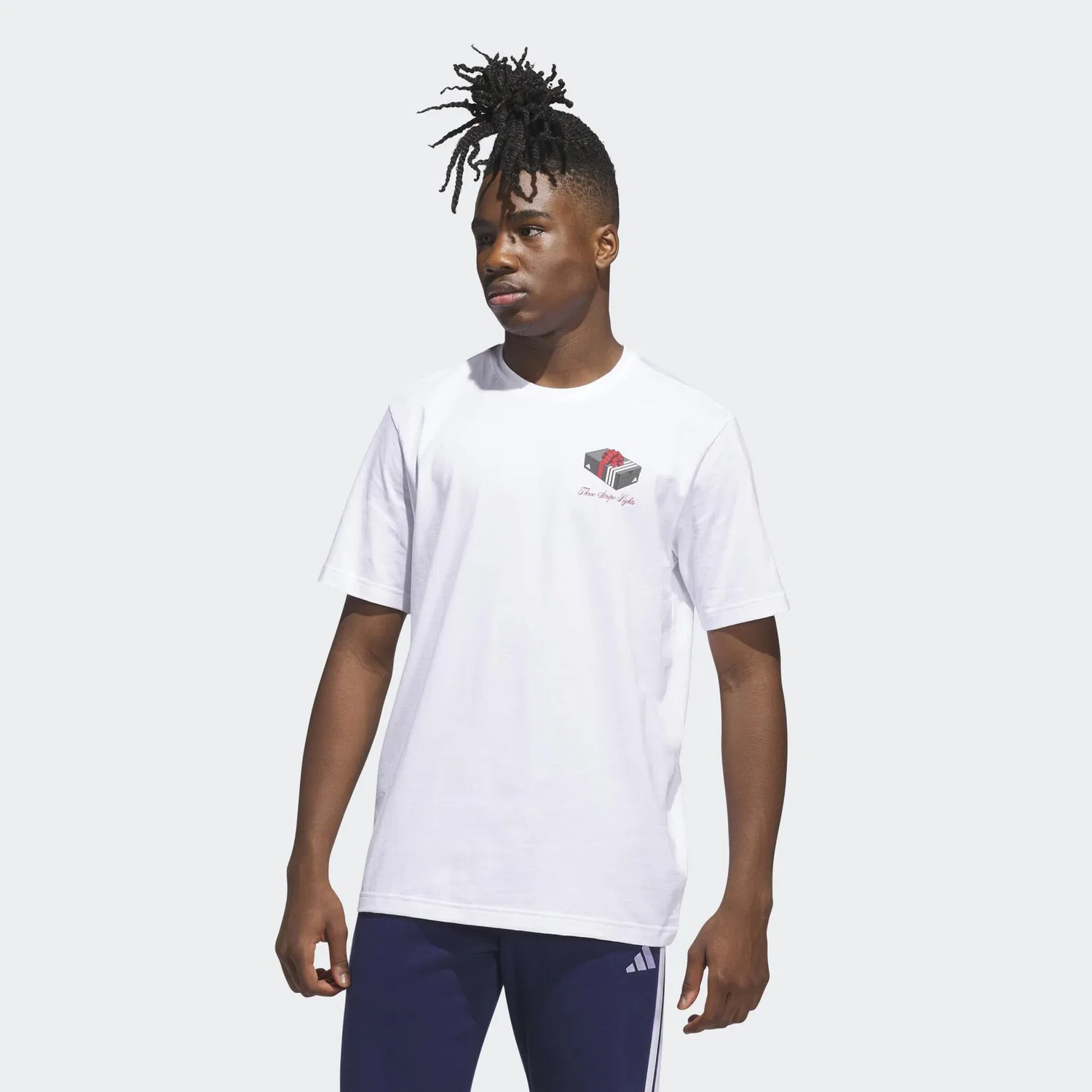 Детская хлопковая футболка с графикой Adidas Sportswear, White