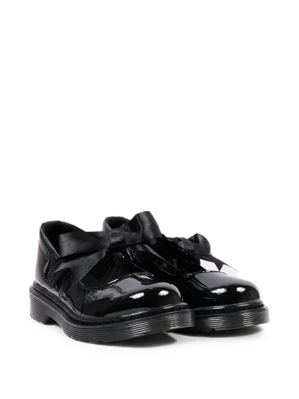 Балетки Maccy II из лакированной кожи с бантом Dr. Martens Kids, черный — фото 2